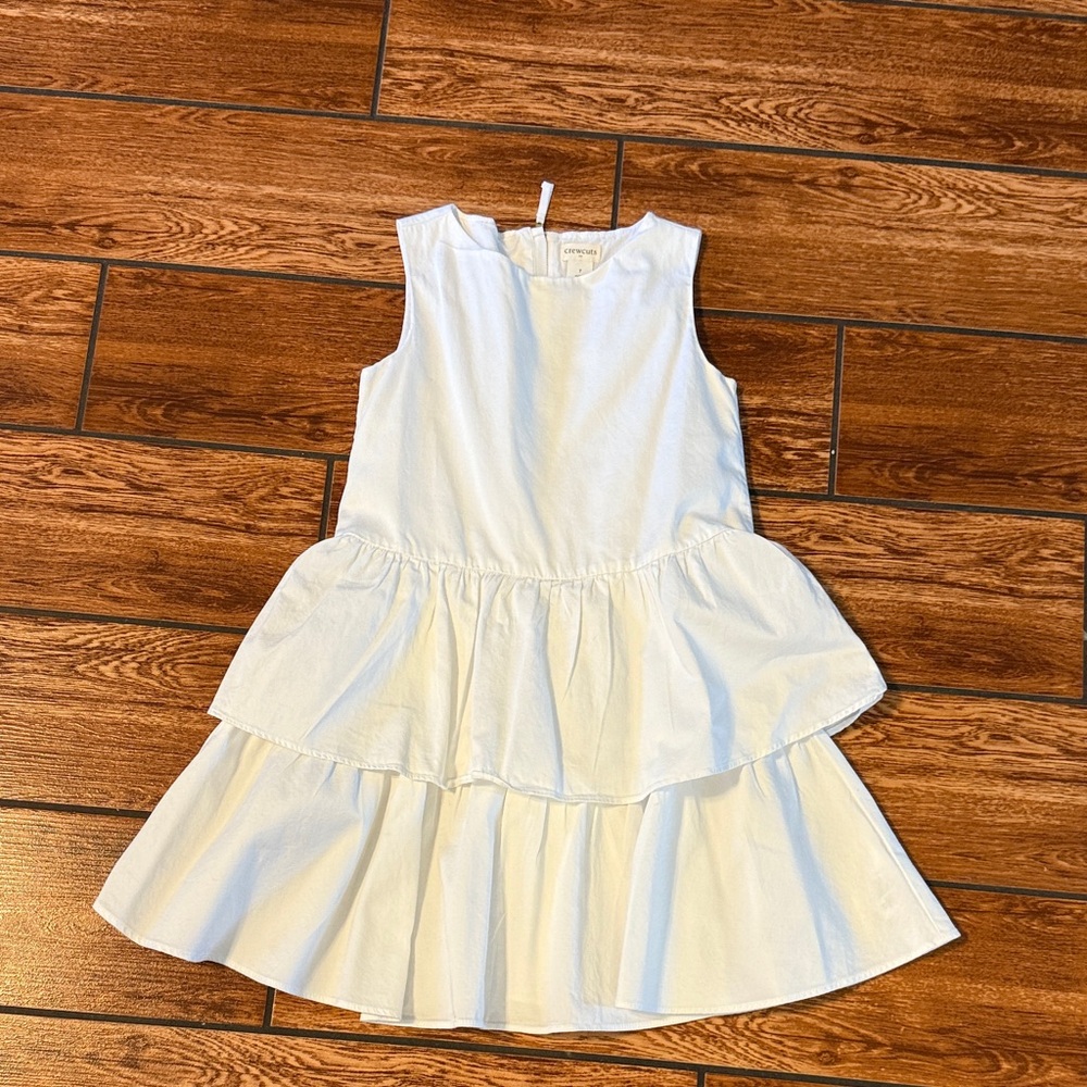 Crew Cuts White Sleeveless Ruffled Tiered Sundress